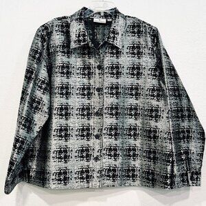 The Travel Collection 2X Heavy Shirt / Lightweight Jacket Silver Black Textured